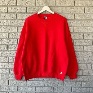 Vintage Russell Sweatshirt Crewneck Pullover Blank Red Size Large